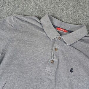 IZOD Men's Blue Heathered Polo Shirt Size L G Short Sleeve‎ Comfort Fit